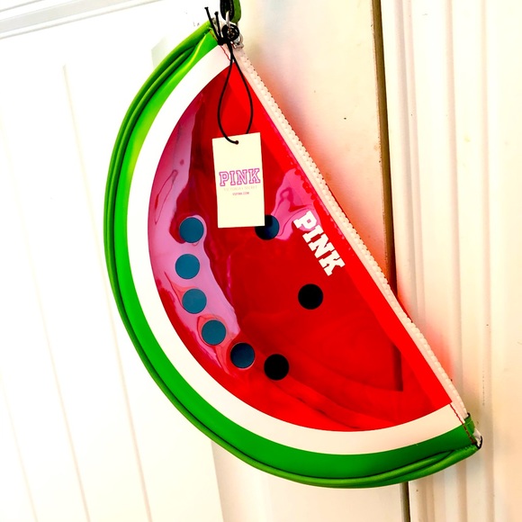 PINK Victoria's Secret RARE Watermelon Makeup Bag - Picture 2 of 6